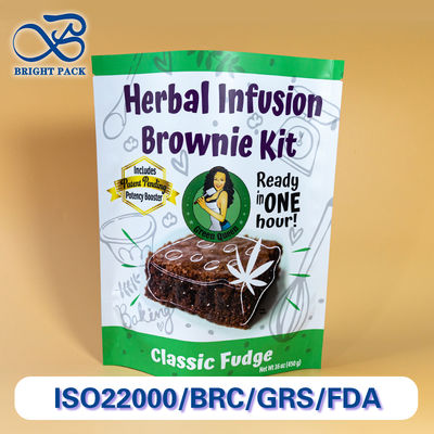 Kantong berdiri ringan dan tahan lama untuk kemasan makanan dengan bahan kelas makanan dan cetak yang dapat disesuaikan.