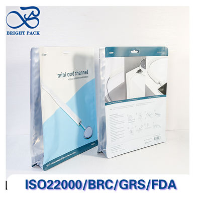 Kantong Penutup Delapan Sisi Tepak Untuk Aksesoris Elektronik Kemasan Dengan Jendela Jelas Dan Dust-Proof Sealing Zipper