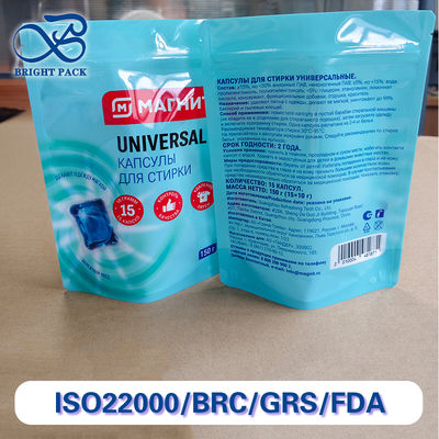 Resolusi tinggi CMYK Dan Digital Printing Stand Up Bags Untuk Baju Ringan Pod Kemasan.