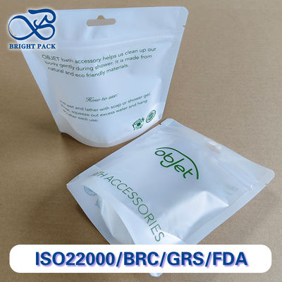 Kantong Berdiri Transparan Premium Untuk Pengemasan Aksesori Mandi Dengan Penutup Ritsleting Tahan Air dan Segel.