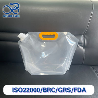 Kantong Spout Transparan Tepat Dengan Genggam yang Diperkuat 1L/1.5L/2.5L/5L/10L Tas Nozzle Untuk Pengemasan Biji dan Cairan Bebas.