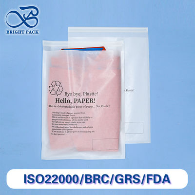40G Kantong Kertas Glassine Pakaian Frosted Cetak Logo Kustom