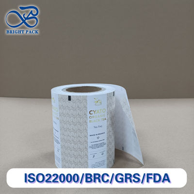 Premium Tea Packaging Film High-Barrier Multilayer Composite Material Kelembaban / Oxygen Proof Freshness Lock untuk Tas Teh & Sachet Ukuran & Pencetakan Disesuaikan Sertifikasi SGS / FDA