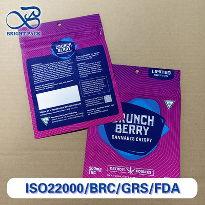 Premium CR Certified Child Resistant Bags With Zipper Closure Customizable Printing Durable And Re-Lockable (Tas tahan lama dan dapat dikunci kembali)