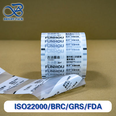 Film Gulungan Kemasan Saus Anti Bocor Dengan Permukaan Frosted Dapat Disesuaikan Transparan