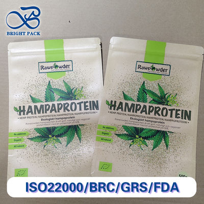 Premium Kraft Paper / PE Komposit Zipper Bag Eco-Friendly Heavy-Duty Packaging Untuk Kopi Pet Food Secure Seal