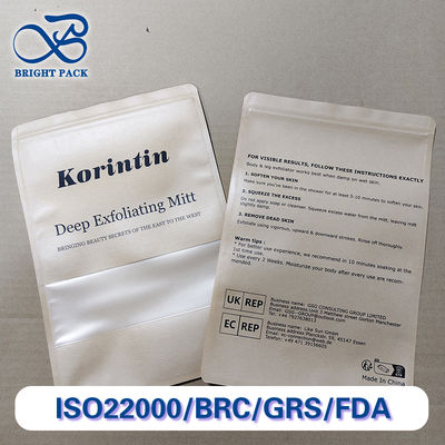 Kantong Zipper PE Kertas Kraft Tahan Air Logo dan Cetak Kustom Kantong Berdiri Daur Ulang Desain Gratis