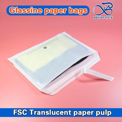 Biodegradable Translucence Glassine Paper Waxed Paper Custom Printed Garment Bags For Sock Clothes T-Shirt Packaging