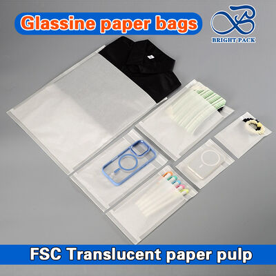 100% Biodegradable Translucent Glassine Paper Bags dengan Percetakan yang Dapat Dikustomisasi dan Seal Self Adhesive untuk Kemasan Pakaian