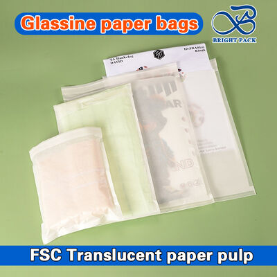 Kantong kertas kaca cetak khusus yang dapat terurai secara biologis dengan segel lengket untuk kemasan ramah lingkungan