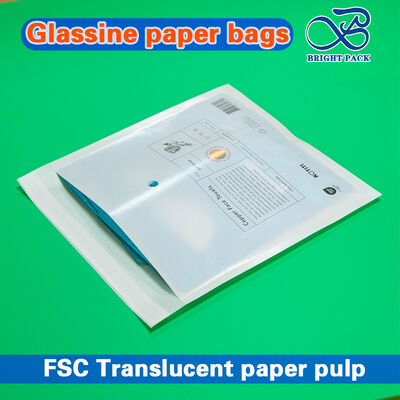 Kantong Kertas Glassine 100% Dapat Terurai Secara Hayati Transparan Tinggi yang Dapat Disesuaikan untuk Kemasan Ramah Lingkungan