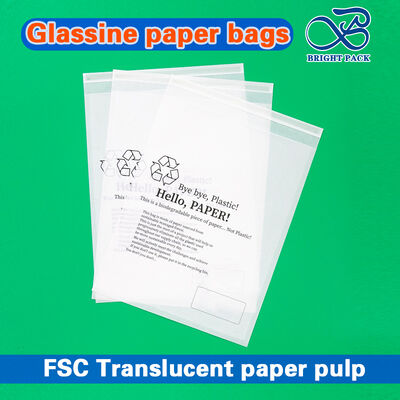 Kantong Kertas Lilin Kaca Transparan Cetak Kustom Dapat Didaur Ulang Dan Kantong Kaca 100% Dapat Terurai Secara Hayati Dengan Dasar Datar