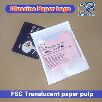 Kantong Kertas Glassine Biodegradable yang Dapat Disesuaikan dengan Strip Perekat Mandiri untuk Kemasan Ramah Lingkungan