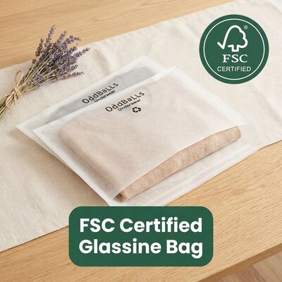 Kantong Kertas Kaca untuk Pakaian Kemasan Pakaian Ekologi Biodegradable Kantong Pakaian Custom MOQ Rendah untuk Daur Ulang Bersertifikat
