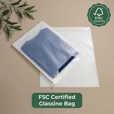 Tas Glassine Mewah Grosir Tas Kertas Datar Tembus Cetak Kustom untuk Pakaian Pakaian Hadiah Kemasan Ritel OEM