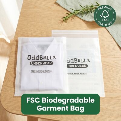 Eco Friendly Luxury Green Packaging Kantong Kaca Plastik Zero Biodegradable untuk Sertifikat Lemak Proof Pakaian Daur Ulang EU