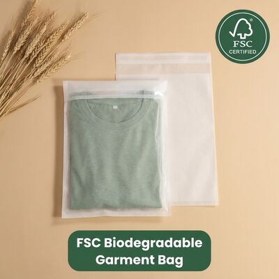 Tas Kertas Kaca Mewah untuk Pakaian & Kulit Plastik Bebas Kemasan Pakaian Ekosustainable untuk Sertifikasi