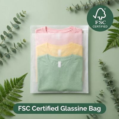 Tas Kaca Bulat Daur Ulang Plastik Bebas Pakaian Mewah Kemasan Pakaian Ramah Lingkungan Kantong Pakaian untuk Lemak Bersertifikat