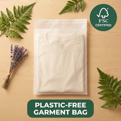 Tas Glassine Sadar Lingkungan Mewah Pakaian Kemasan Hijau Nol Pakaian Plastik Kantong Pakaian Ramah Lingkungan Dapat Terurai Secara Hayati Dapat Didaur Ulang UE