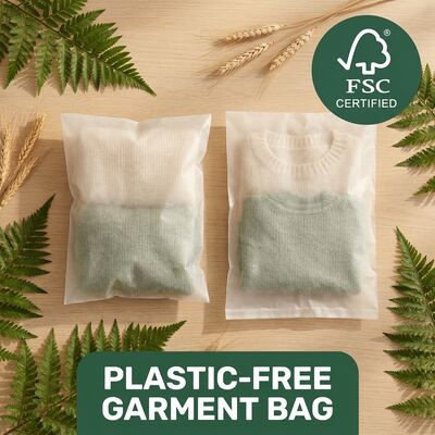 Tas Glassine Mewah Gratis Plastik untuk Kemasan Pakaian Fashion yang Dapat Didaur Ulang Kantong Pakaian Ramah Lingkungan yang Dapat Digunakan Kembali untuk Bukti Gemuk Bersertifikat