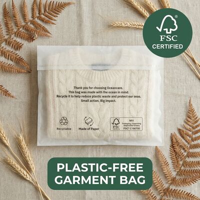 Kemasan Hijau Kantong Kaca Pakaian Ramah Lingkungan Tidak Ada Pakaian Plastik Bersalah dengan Uni Eropa Kantong Pakaian untuk Daur Ulang Bersertifikat AS