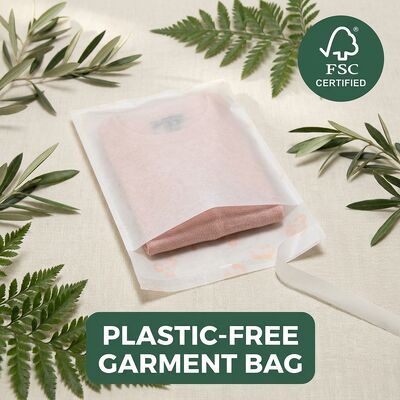 Bahan Daur Ulang Biodegradable Kantong Kertas Kaca Kompostabel Pengemasan Pakaian Ringan Eco Pakaian Kantong Pakaian Mewah