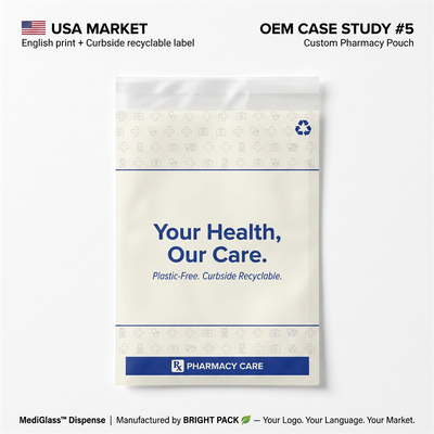 FDA Compliance Steril Wax Coated Paper Bag Luxury Pharma Ramah Lingkungan Kemasan Medis Bebas Plastik Pabrik Grosir