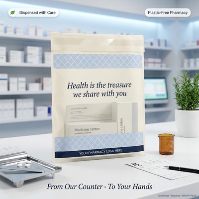 Apotek Dispensing Bags Wax Coated Paper Medicine Bag FDA Makanan Aman Daur Ulang Ramah Lingkungan Gravure Printing Mainan Seks