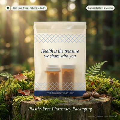 Luxury Eco-Friendly Paper Apotek Tas Kemasan Farmasi Dispensing Bags Daur Ulang Biodegradable Pabrik OEM