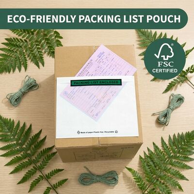 Glassine Plastic-Free Biodegradable Packing Slip Bag. Eco-Friendly Recyclable FSC Certified Shipping Envelope OEM