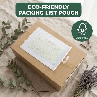 Komposter Biodegradable Ramah Lingkungan Daur Ulang FSC Sertifikat Kertas Self Adhesive Label Pengiriman Kantong Daftar Kemasan Amplop