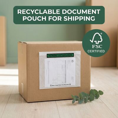 Daftar Kemasan yang Dapat Didaur Ulang Dokumen Kertas Amplop Kantong Label Pengiriman Perekat Diri Plastik Tertutup Gratis FSC