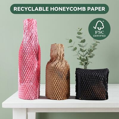 Berkelanjutan Biodegradable Honeycomb Wrap Roll Daur Ulang untuk Certified Cushioning Paper Eco Friendly Void Fill