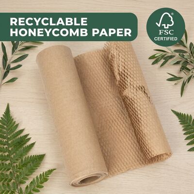 Honeycomb Kraft Paper ramah lingkungan Daur Ulang Komposable cushioning wrap untuk kosmetik Perhiasan Produk Roll