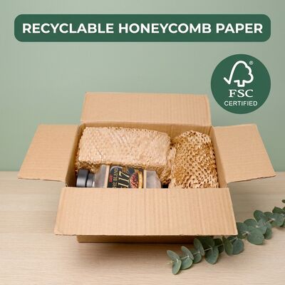 Perforated Honeycomb Paper Roll Kraft Honeycomb Wrap Expandable Cushioning Paper untuk Pengemasan