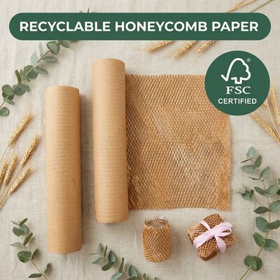 Wrap honeycomb untuk perabotan cushioning kertas roll pelindung untuk pengiriman barang besar